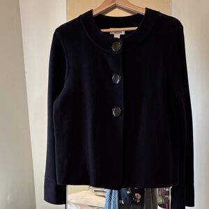 Talbots Black Button-Up structured Blazer L